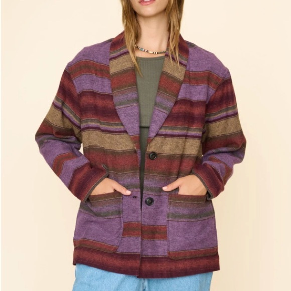 Xirena Collins Jacket Lavender sand multi purple sunset blanket coat - Picture 1 of 11